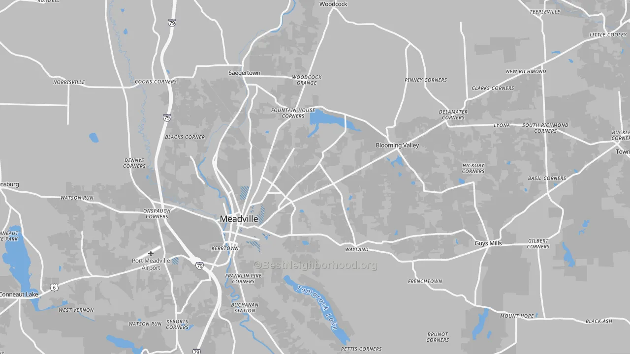 Transit Grade map of Crawford County, PA