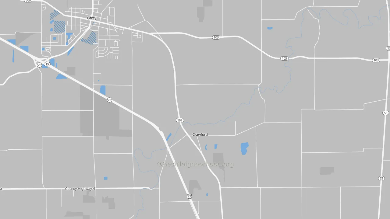 Transit Grade map of Crawford, OH