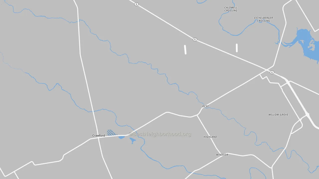 Transit Grade map of Crawford, TX