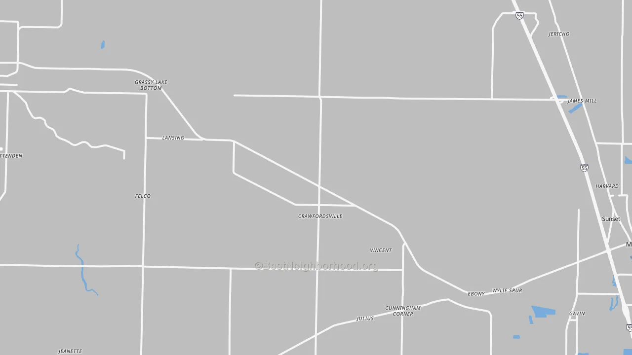 Transit Grade map of Crawfordsville, AR