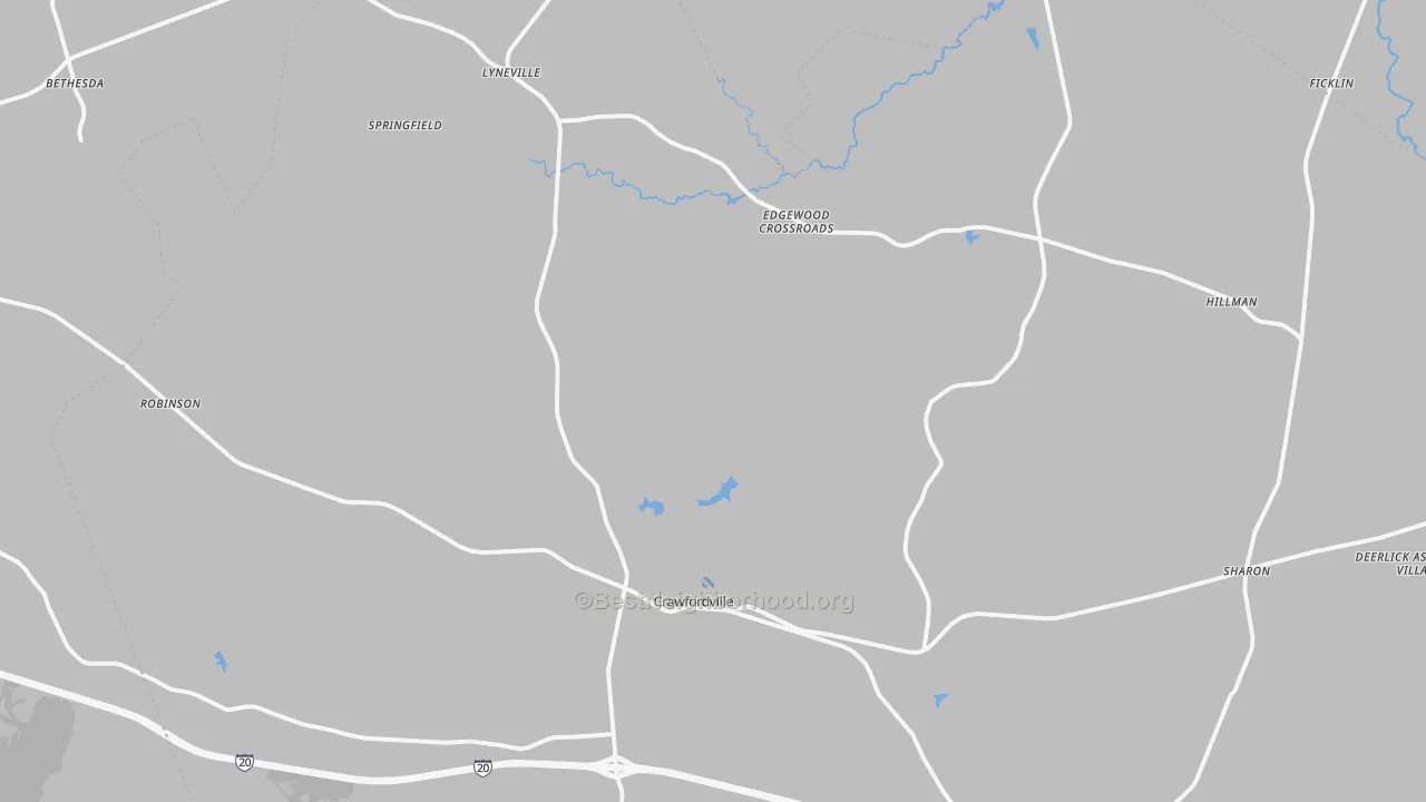 Transit Grade map of Crawfordville, GA