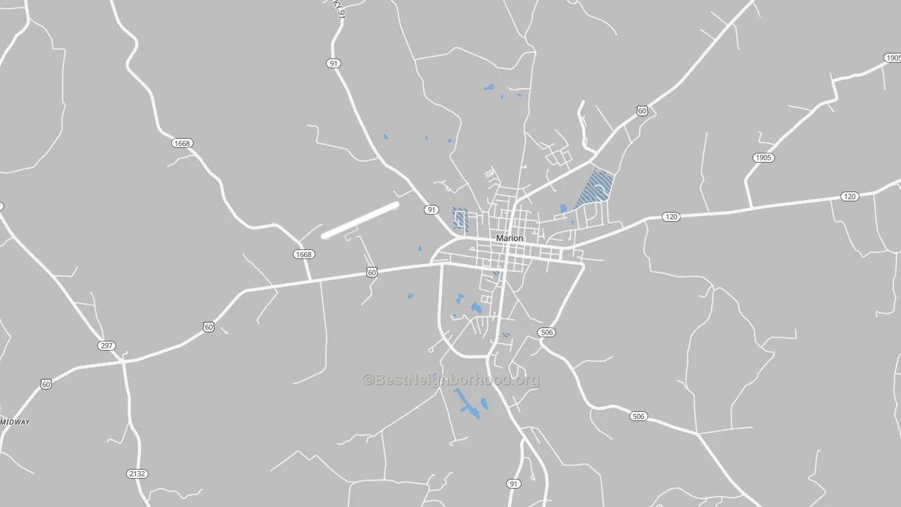 Transit Grade map of Crayne, KY