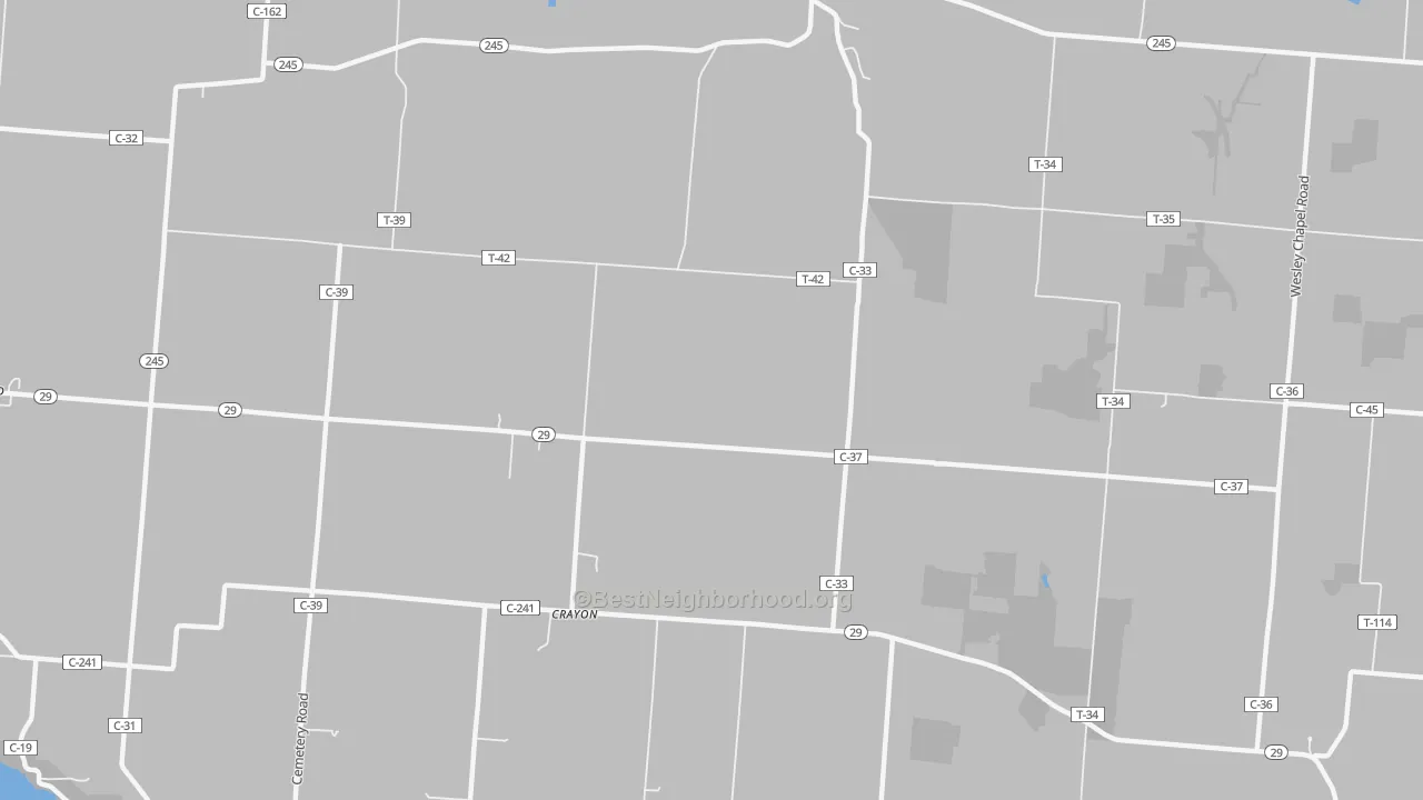 Transit Grade map of Crayon, OH