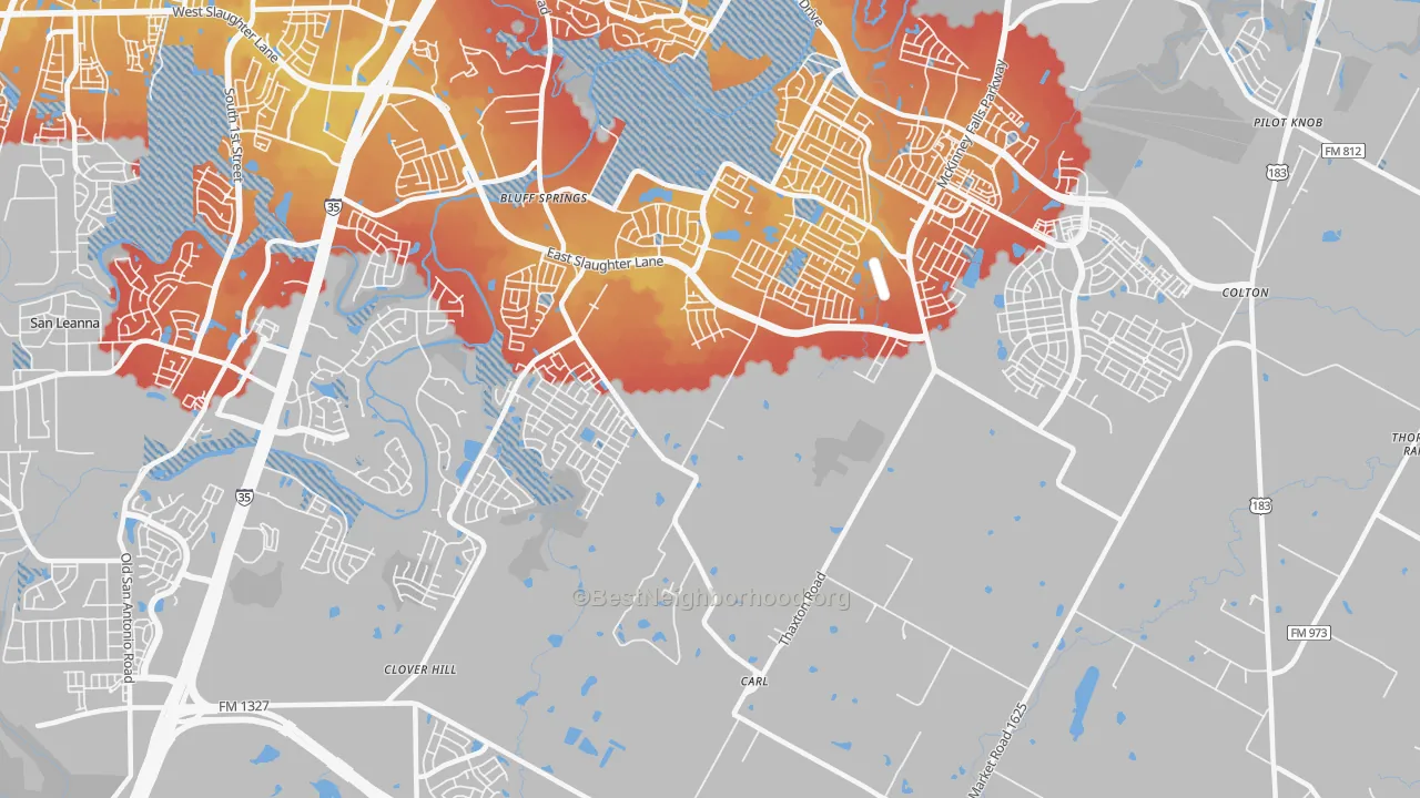 Transit Grade map of Creedmoor, TX