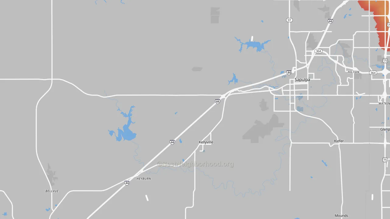 Transit Grade map of Creek County, OK