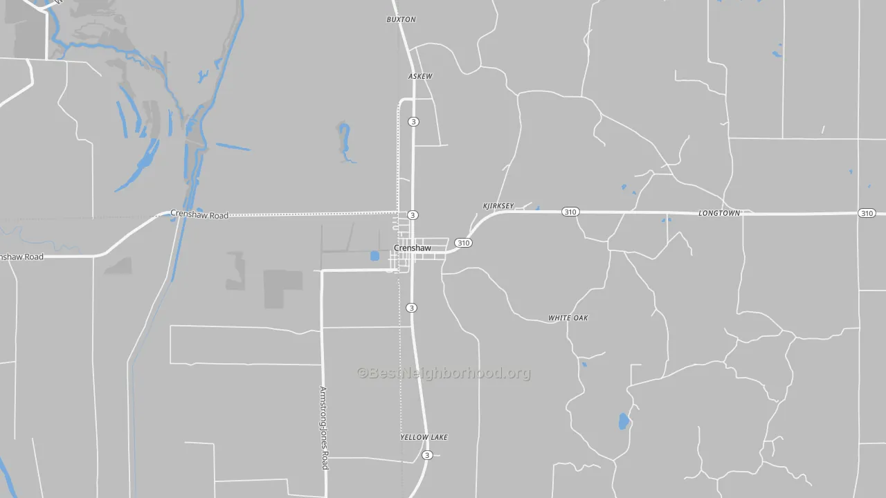 Transit Grade map of Crenshaw, MS