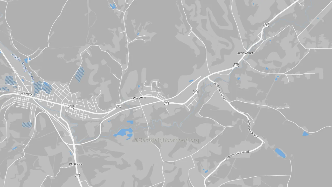 Transit Grade map of Crenshaw, PA