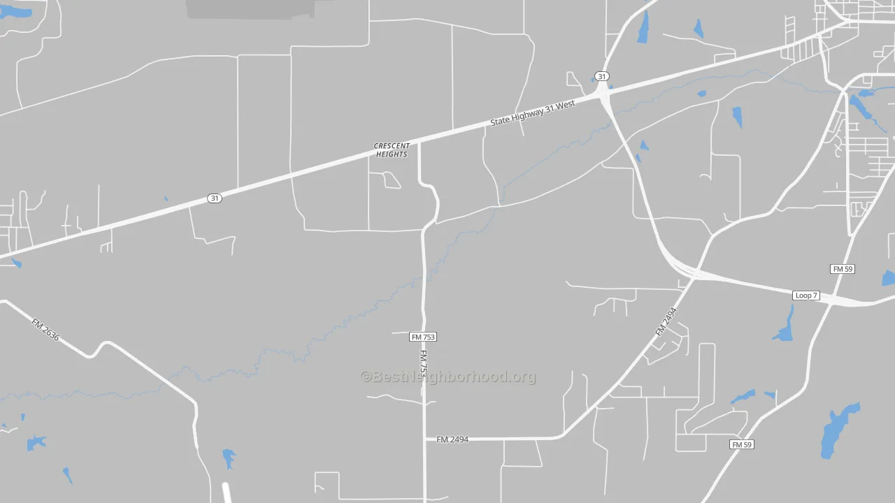 Transit Grade map of Crescent Heights, TX
