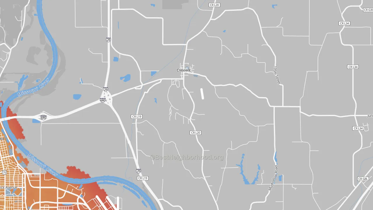 Transit Grade map of Crescent, IA
