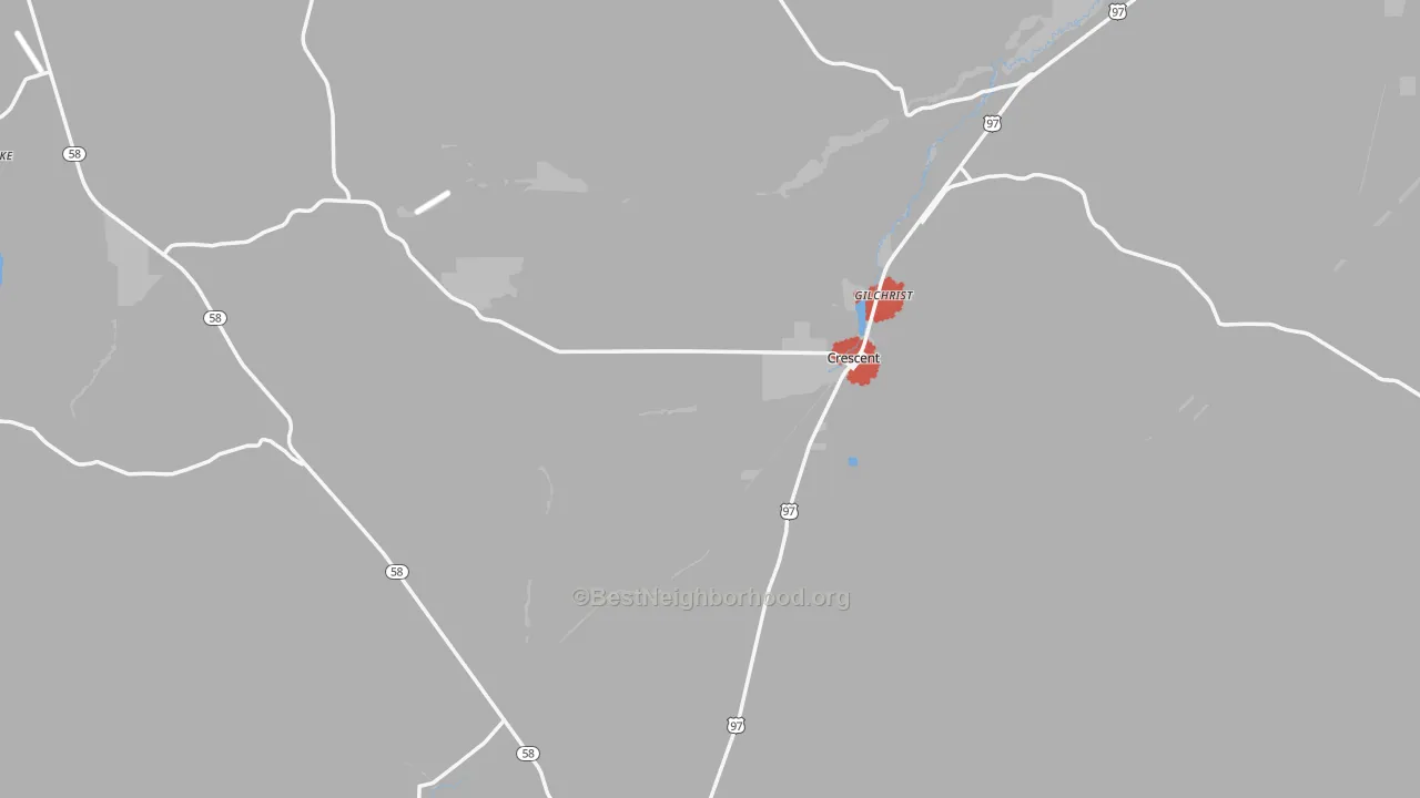 Transit Grade map of Crescent, OR