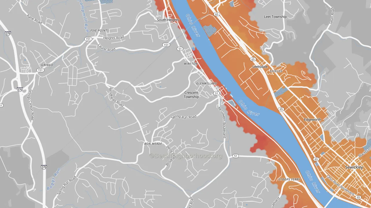 Transit Grade map of Crescent, PA