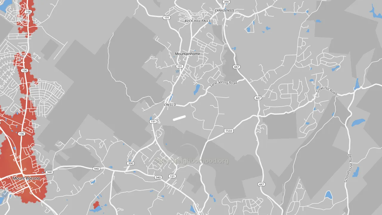 Transit Grade map of Cresco, PA