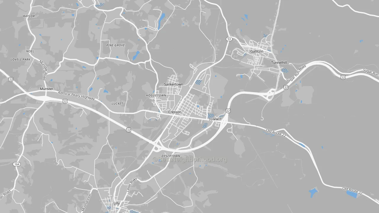 Transit Grade map of Cresson, PA