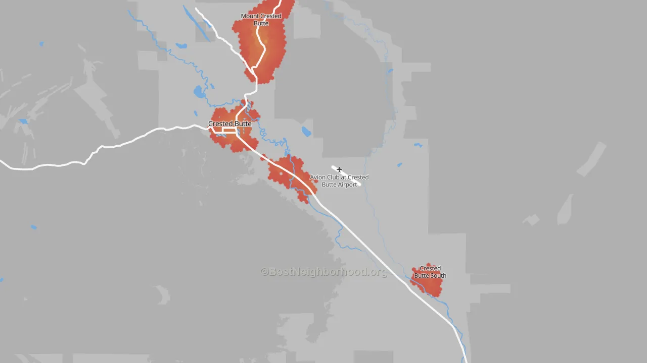 Transit Grade map of Crested Butte, CO