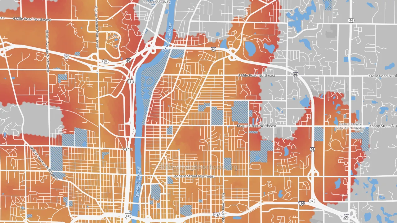 Transit Grade map of Creston, Grand Rapids, MI