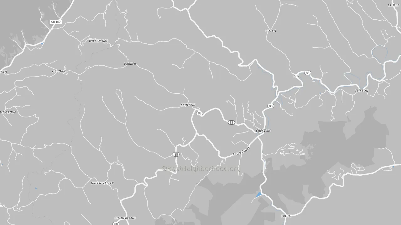 Transit Grade map of Creston, NC