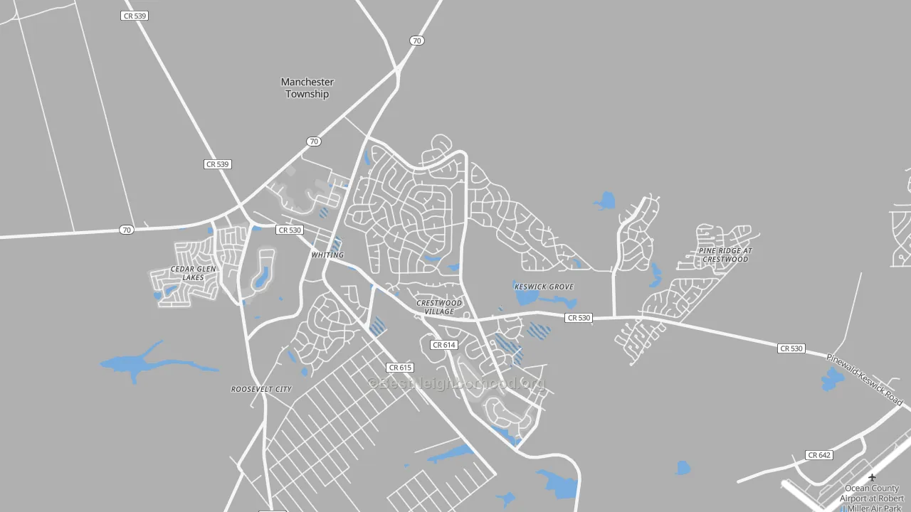 Transit Grade map of Crestwood Village, NJ