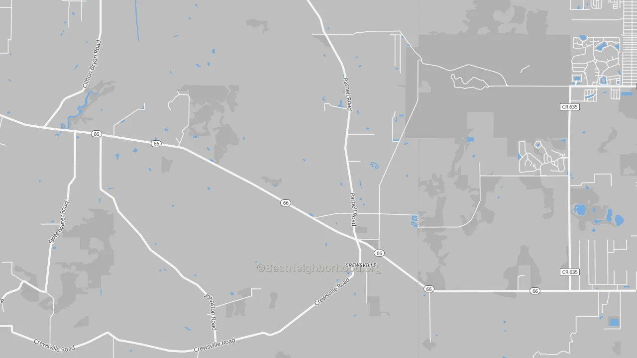 Transit Grade map of Crewsville, FL