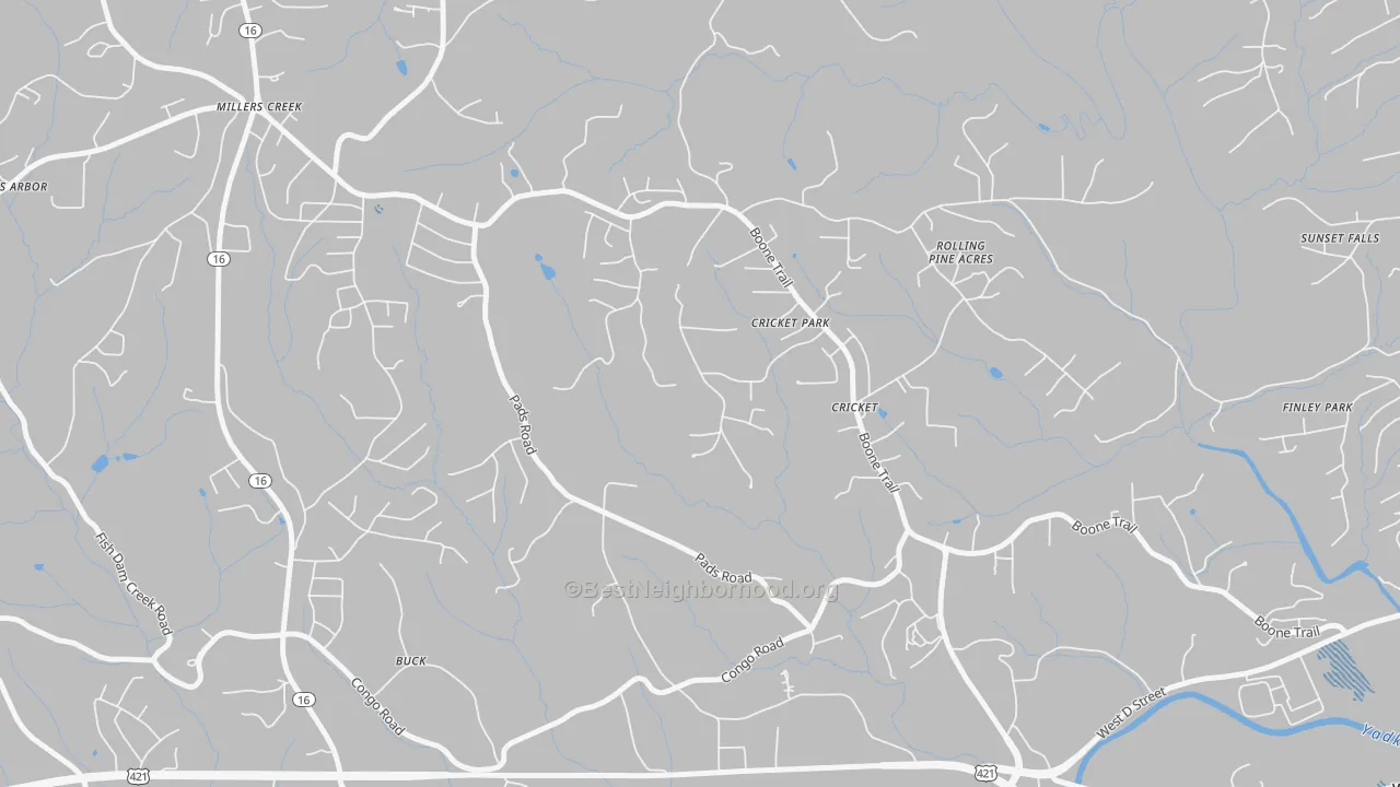 Transit Grade map of Cricket, NC