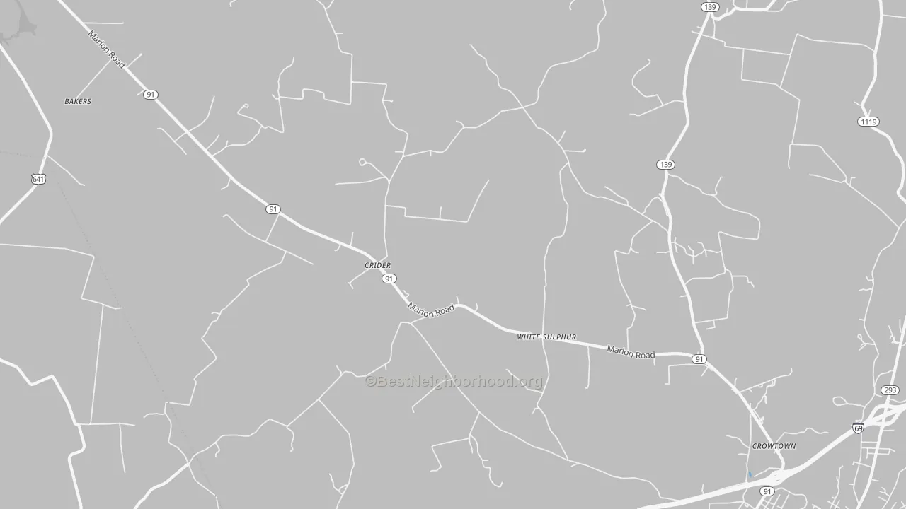 Transit Grade map of Crider, KY