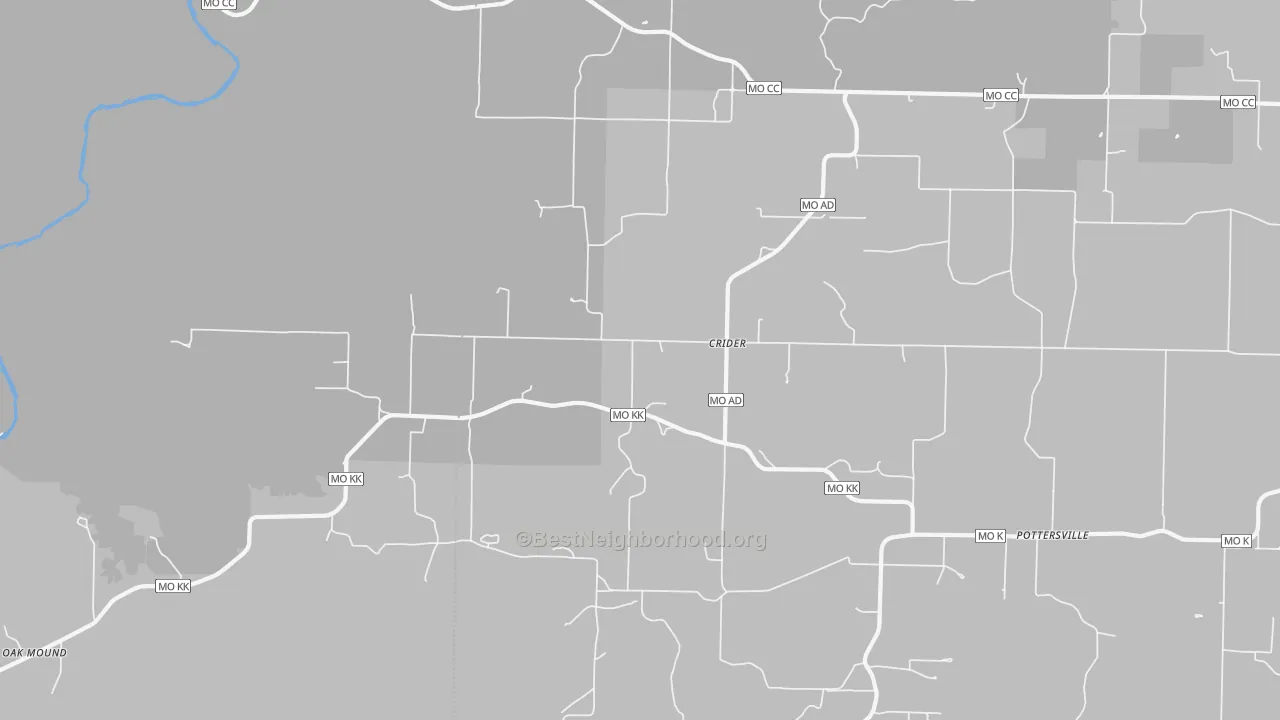 Transit Grade map of Crider, MO