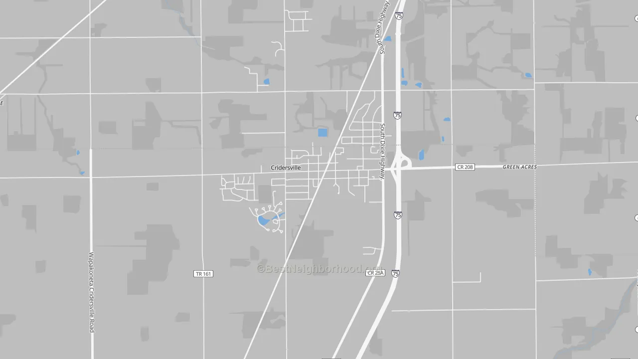 Transit Grade map of Cridersville, OH