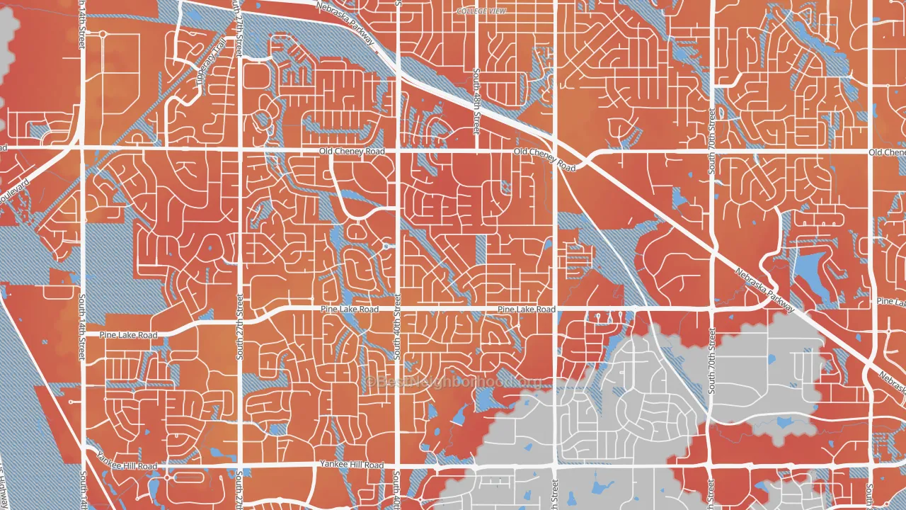 Transit Grade map of Cripple Creek, Lincoln, NE