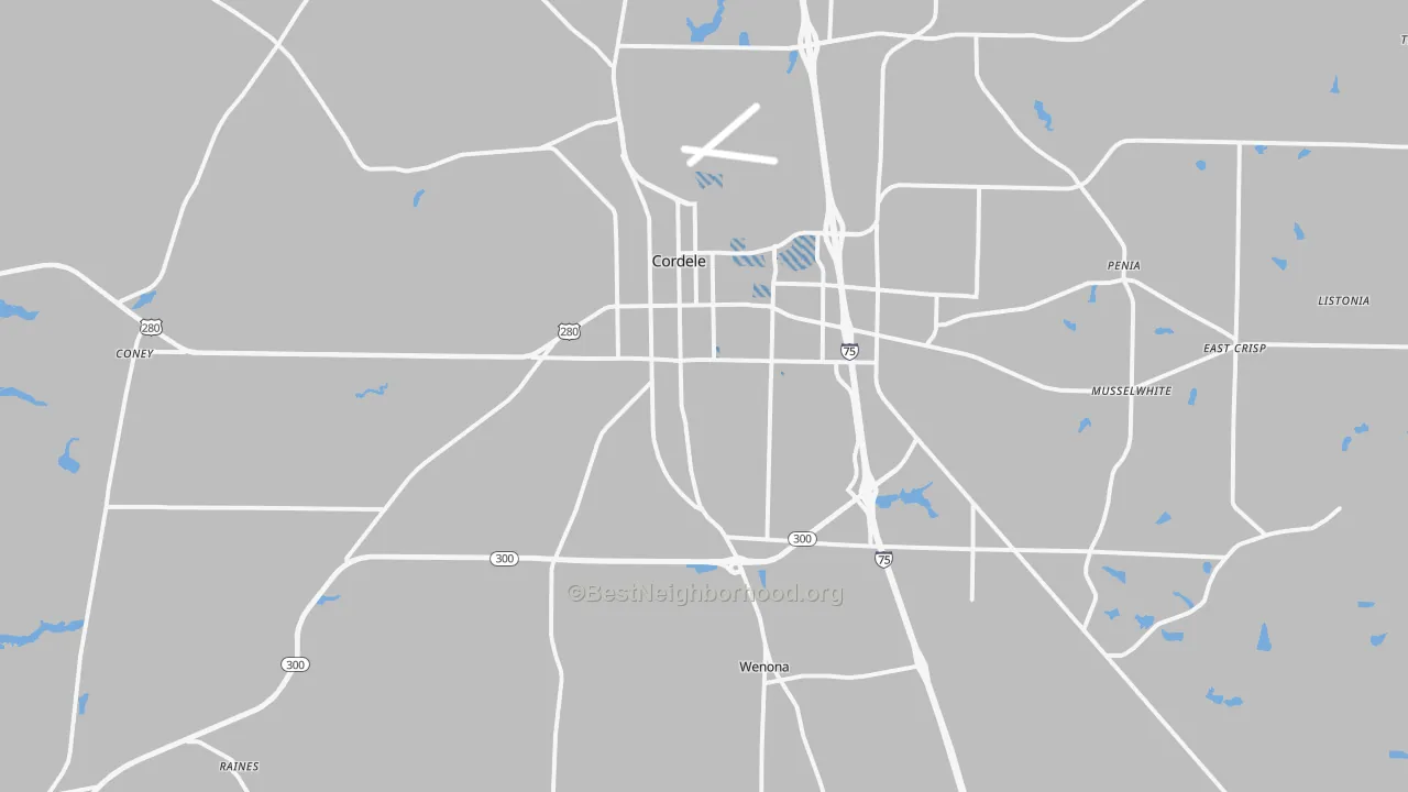 Transit Grade map of Crisp County, GA