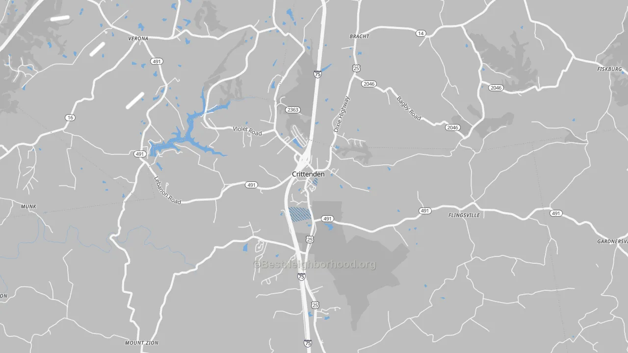 Transit Grade map of Crittenden, KY