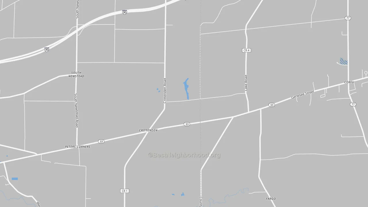 Transit Grade map of Crittenden, NY