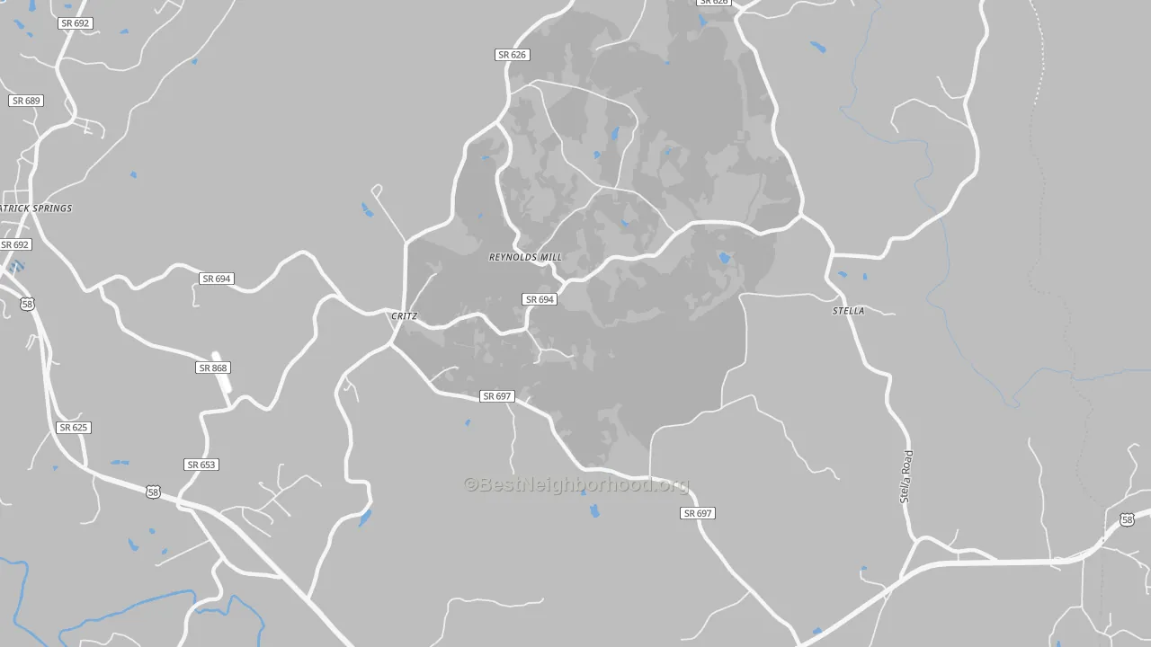 Transit Grade map of Critz, VA