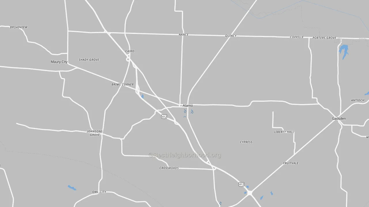 Transit Grade map of Crockett County, TN
