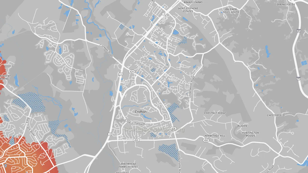 Transit Grade map of Crofton, MD