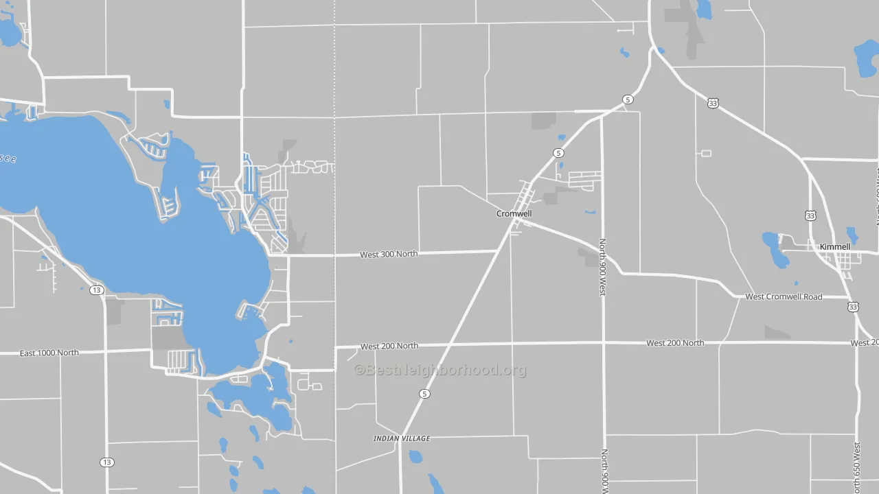 Transit Grade map of Cromwell, IN