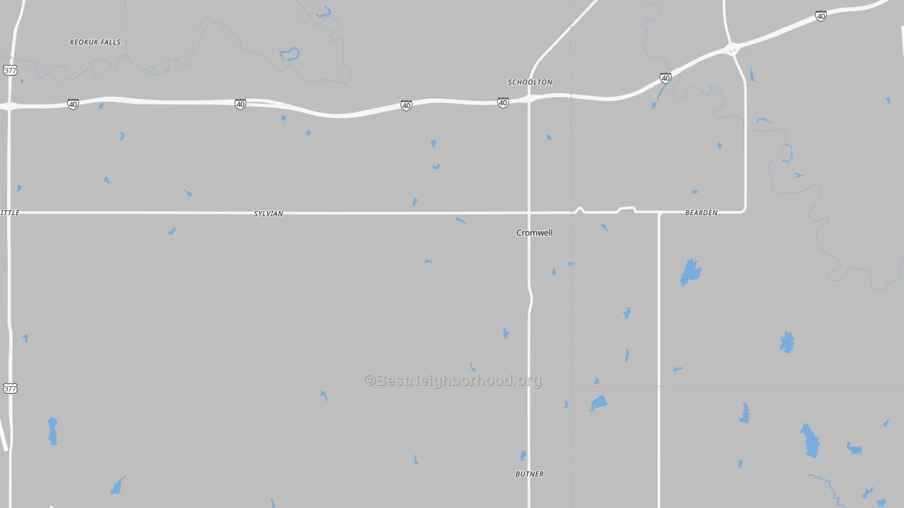 Transit Grade map of Cromwell, OK