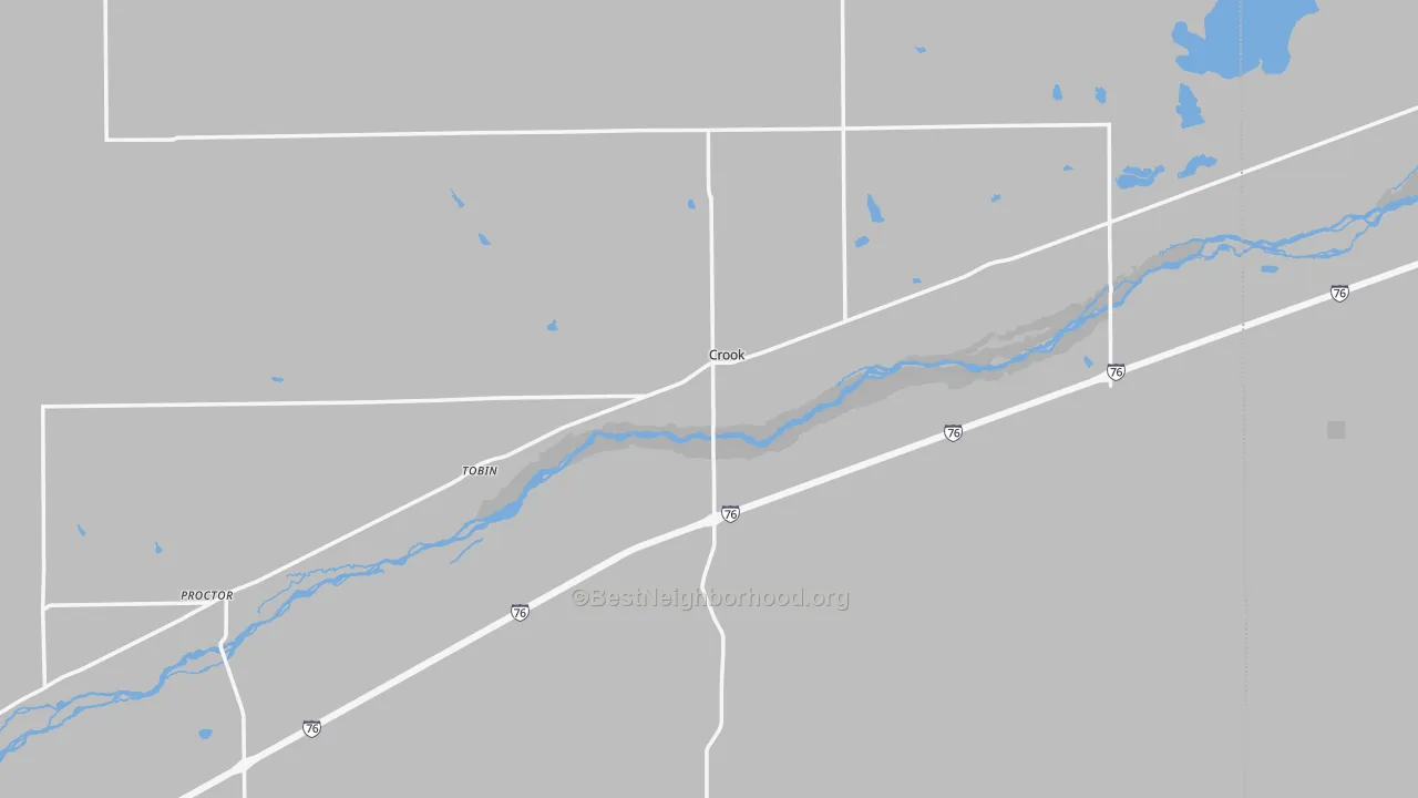 Transit Grade map of Crook, CO