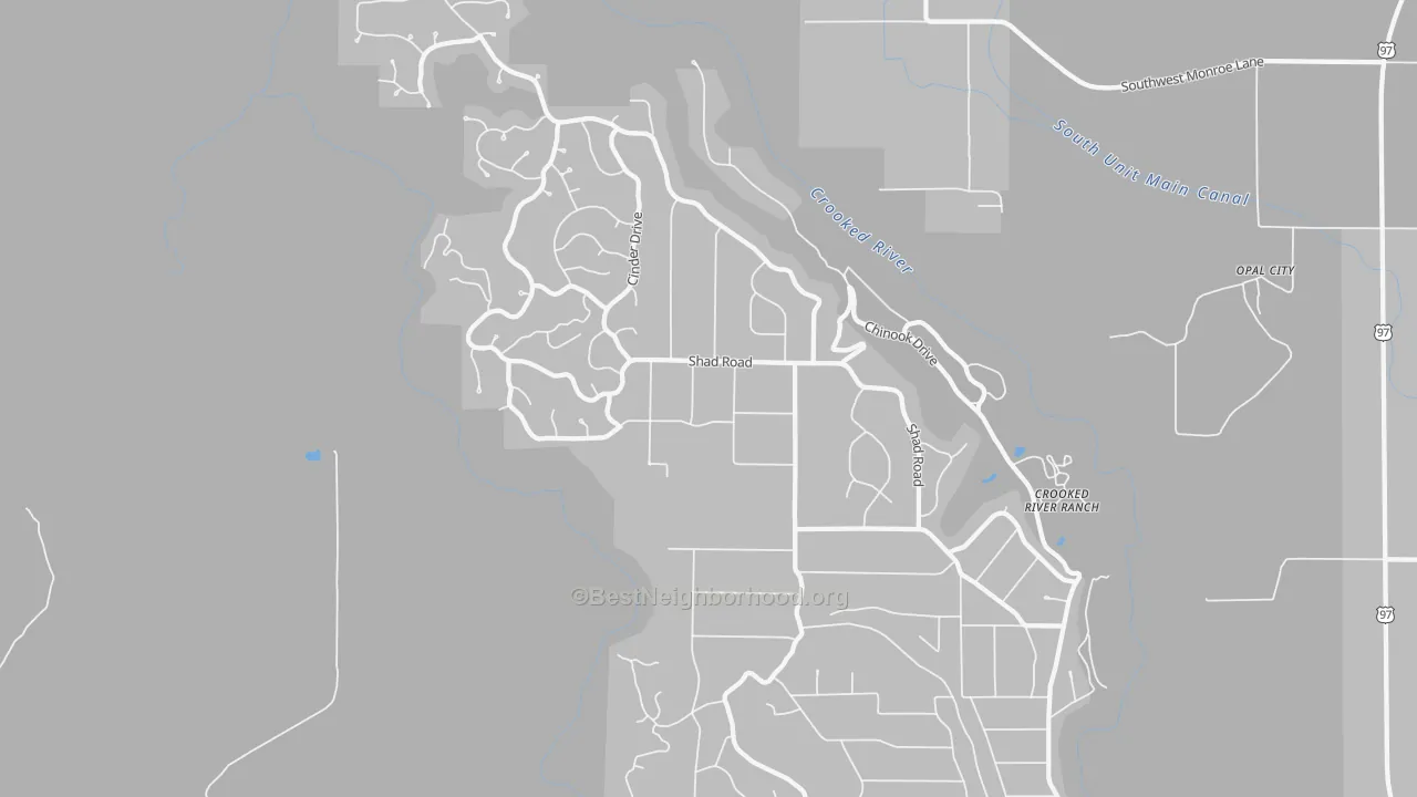Transit Grade map of Crooked River Ranch, Terrebonne, OR