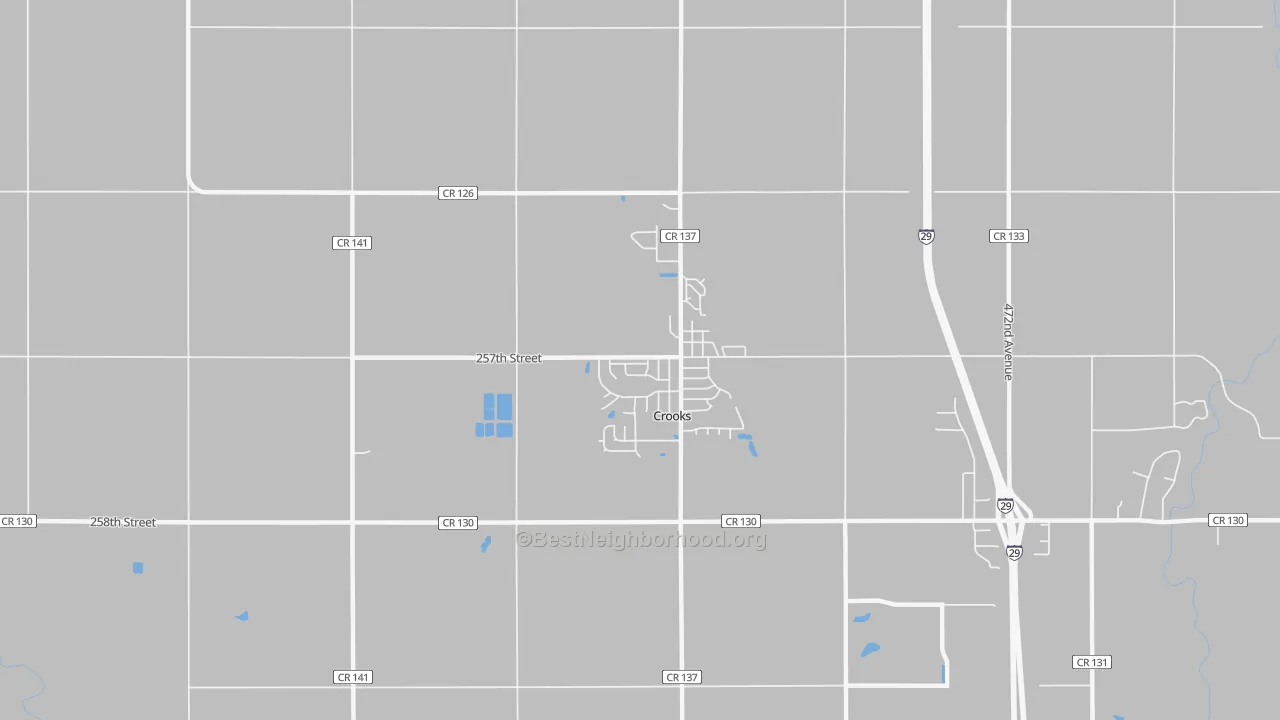 Transit Grade map of Crooks, SD