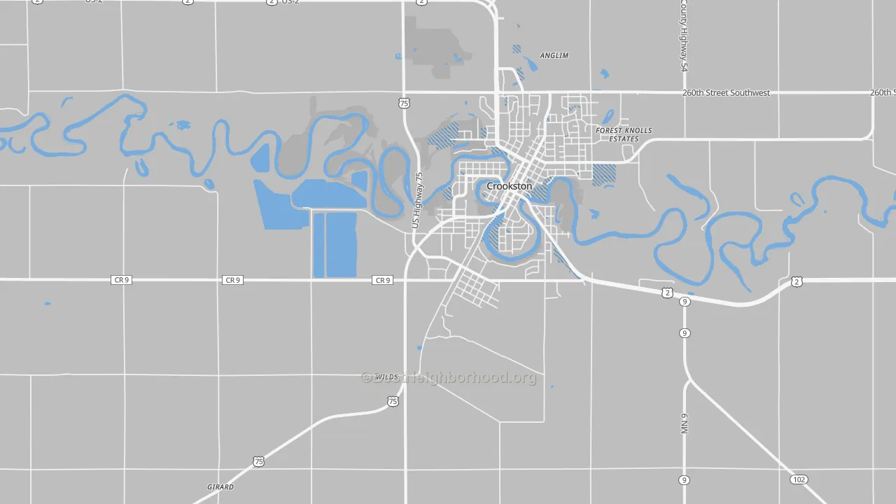 Transit Grade map of Crookston Junction, MN
