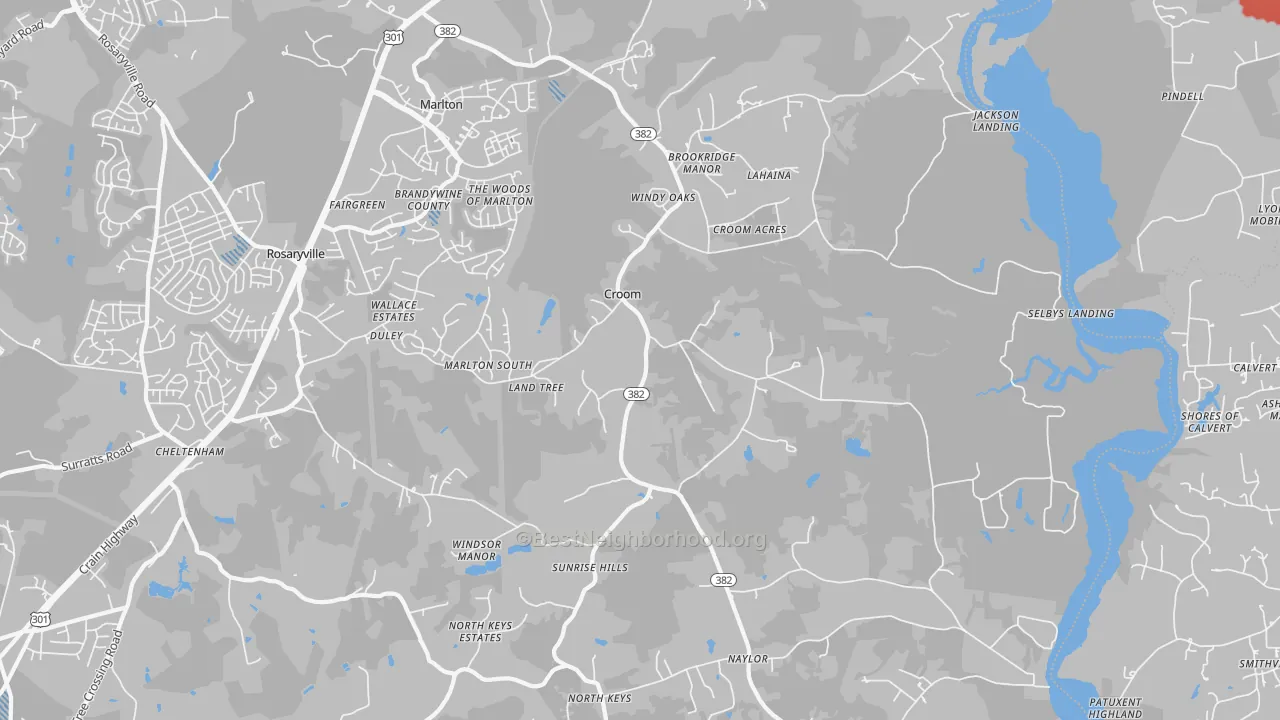 Transit Grade map of Croom, MD