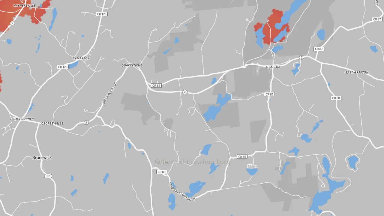 Transit Grade map of Cropseyville, NY