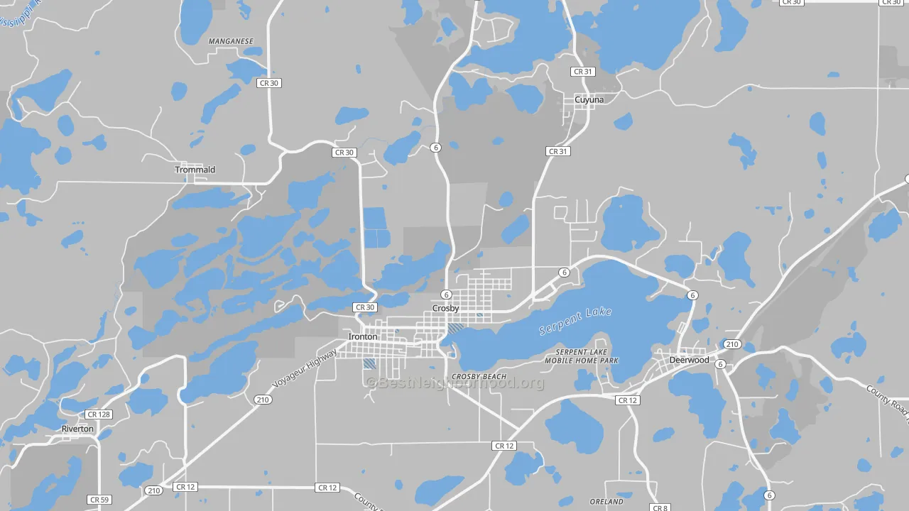 Transit Grade map of Crosby, MN
