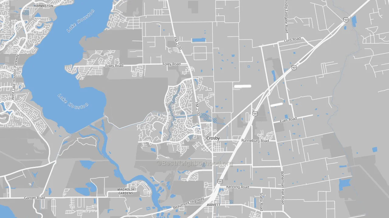 Transit Grade map of Crosby, TX