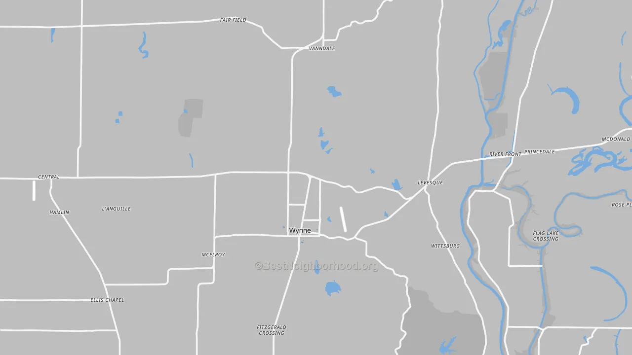 Transit Grade map of Cross County, AR
