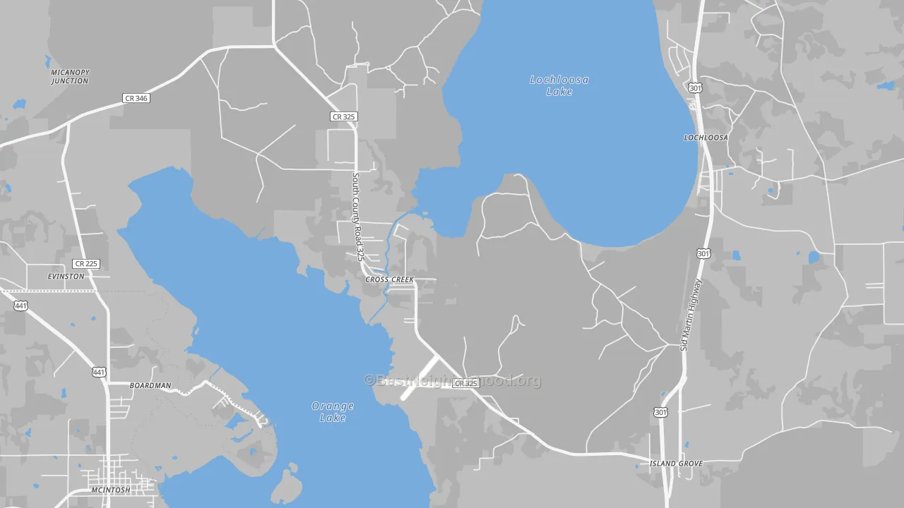 Transit Grade map of Cross Creek, FL