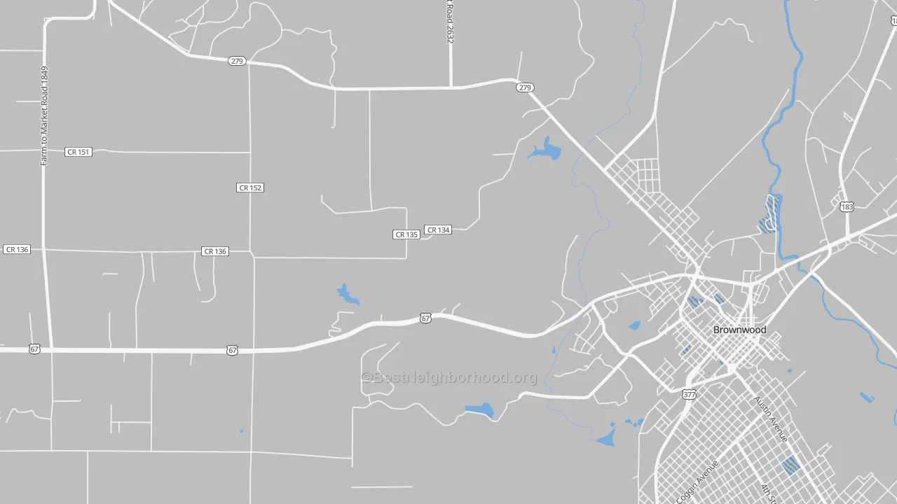Transit Grade map of Cross Cut, TX
