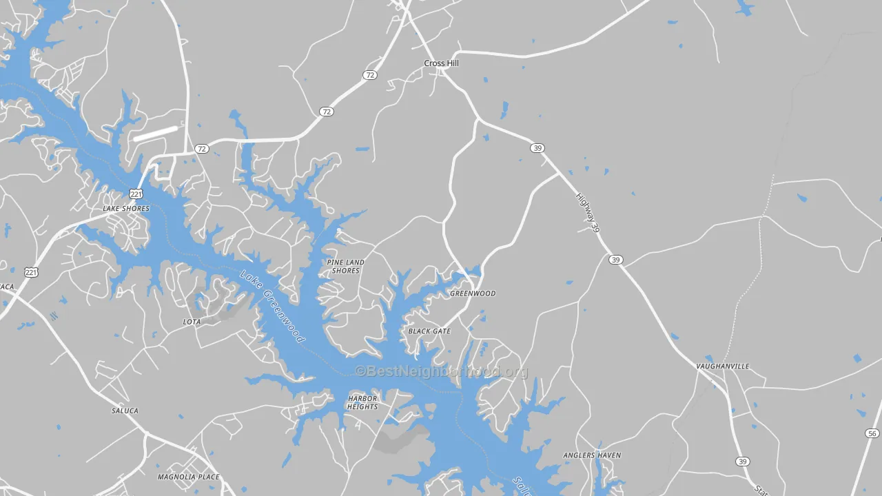 Transit Grade map of Cross Hill, SC