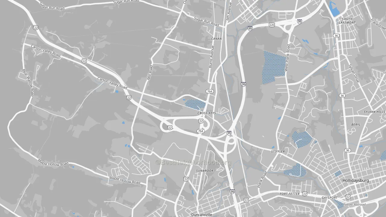 Transit Grade map of Cross Keys, PA
