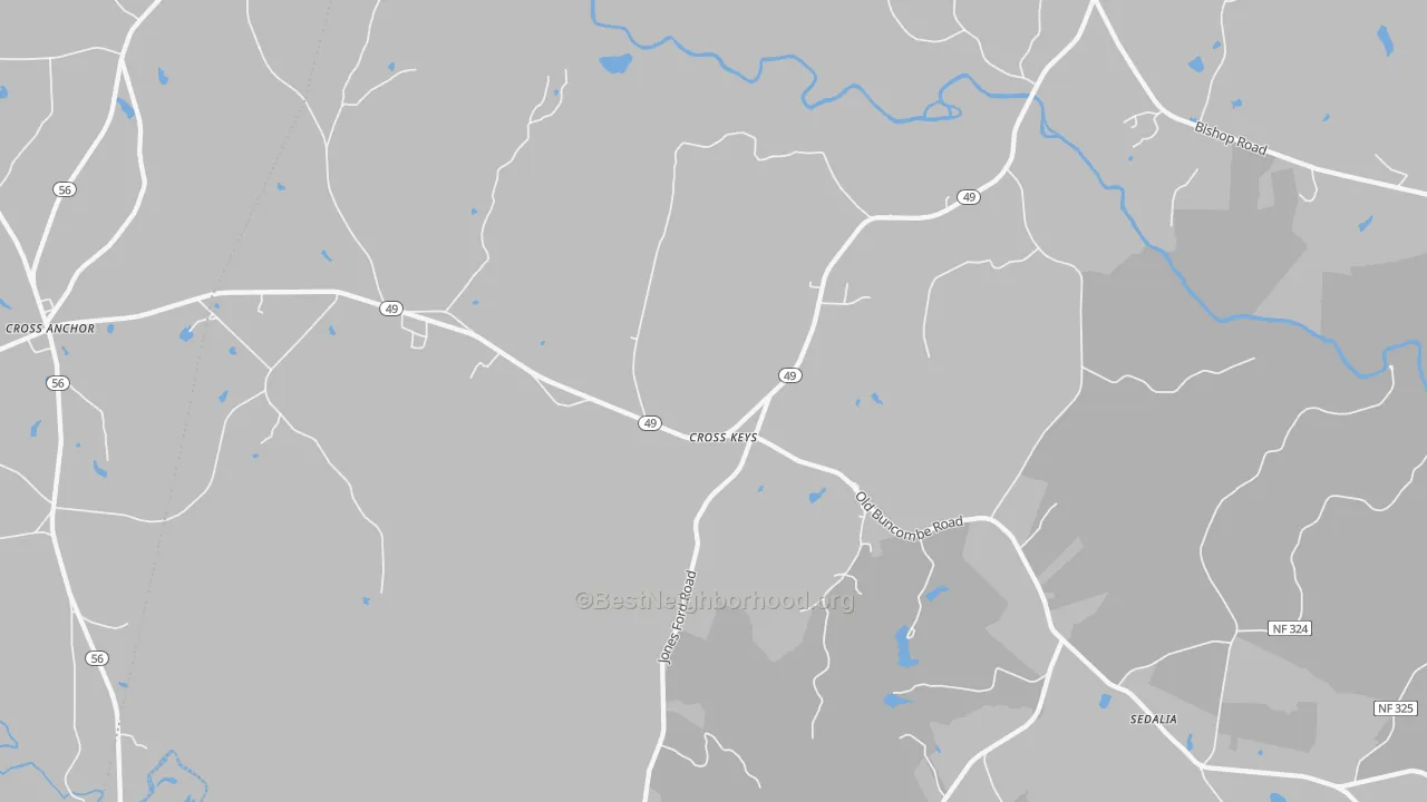 Transit Grade map of Cross Keys, SC
