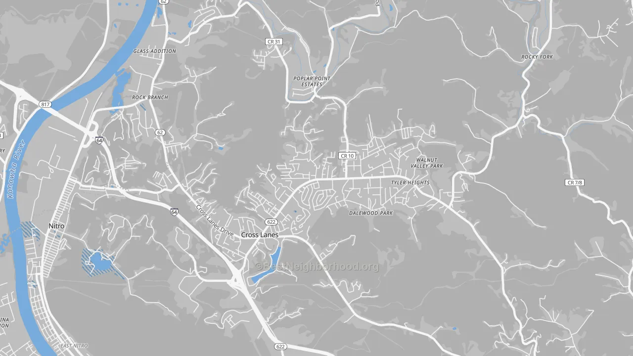 Transit Grade map of Cross Lanes, WV